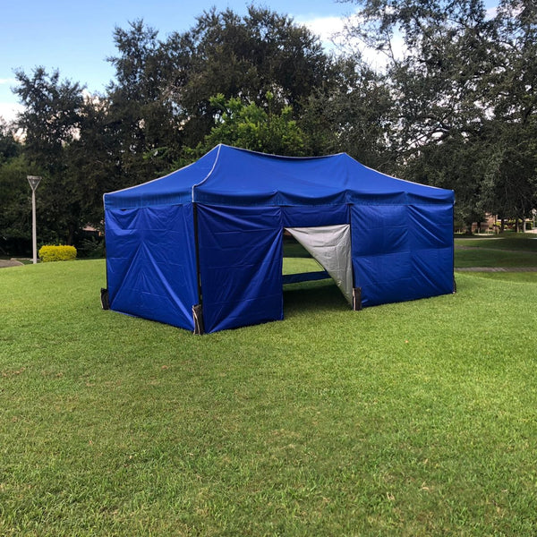 Toldo 6x3 m. Resistente Plegable y Reforzado. Color Azul