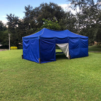 Toldo 6x3 m. Resistente Plegable y Reforzado. Color Azul