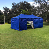 Toldo 6x3 m. Resistente Plegable y Reforzado. Color Azul