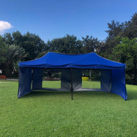 Toldo 6x3 m. Resistente Plegable y Reforzado. Color Azul