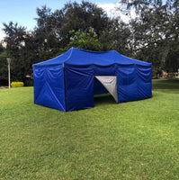 Toldo 6x3 m. Resistente Plegable y Reforzado. Color Azul