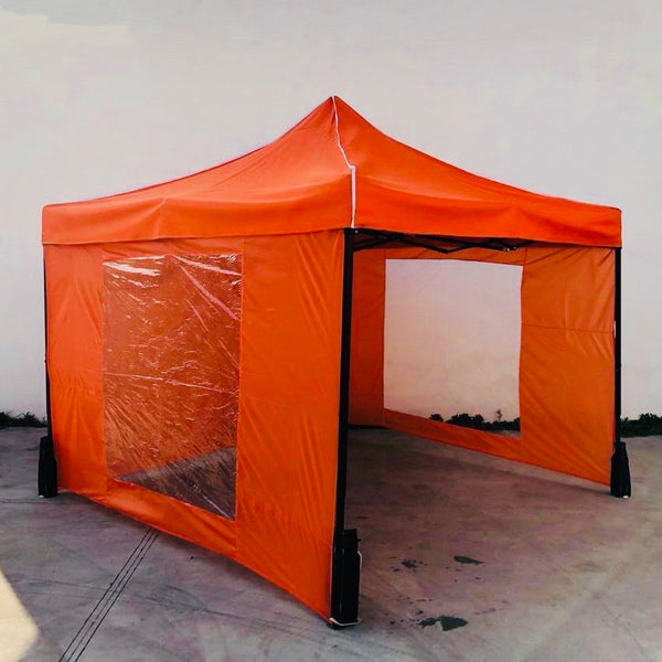 Toldo 3x3 Naranja 2 Paredes con Ventanas y 1 Lisa Marca MrToldo