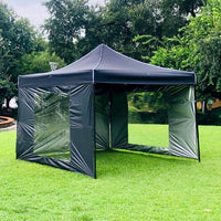 Toldo 3x3  Negro 2 Paredes con Ventanas y 1 Lisa Marca Mrtoldo